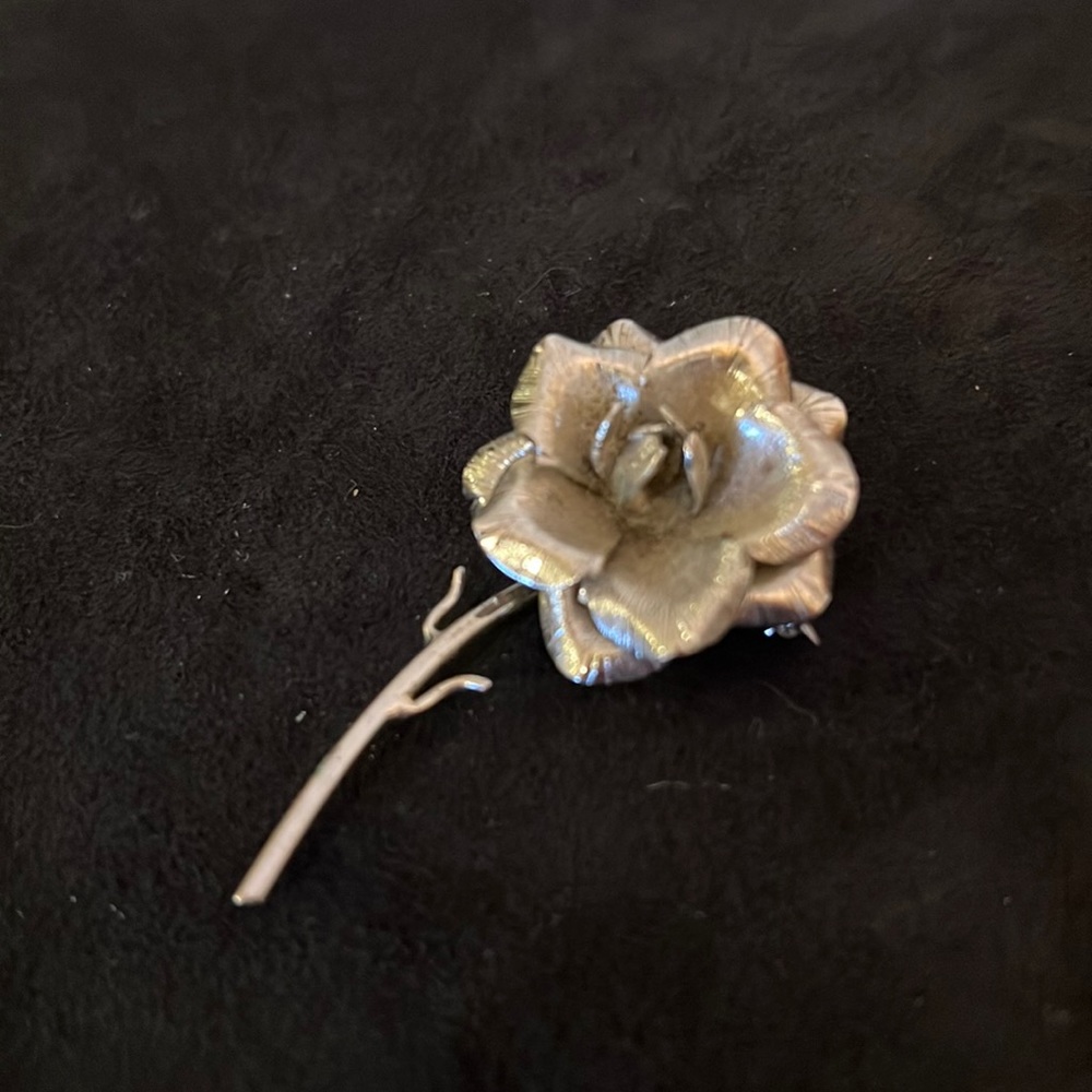 Vintage Sterling Silver floral brooch PPC 925